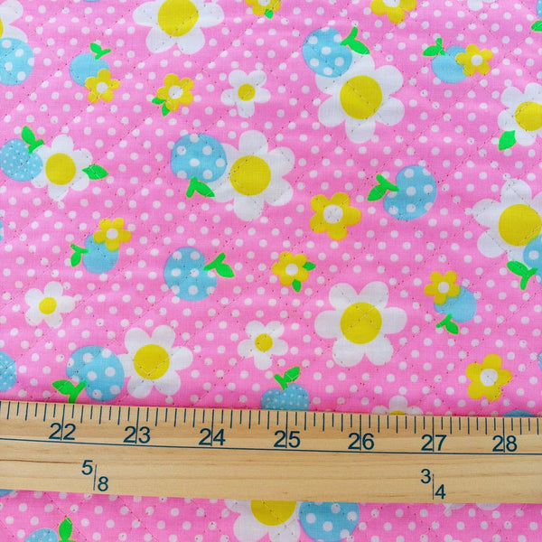 Apple Flower Remix Quilted Fabric in Pink by Antique Fabric Pinks – Imported from Japan