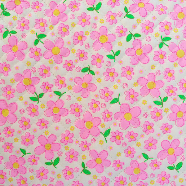 Fleur Quilted Fabric in Sweet Pink by Antique Fabric Pinks – Imported from Japan