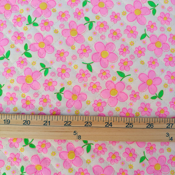 Fleur Quilted Fabric in Sweet Pink by Antique Fabric Pinks – Imported from Japan