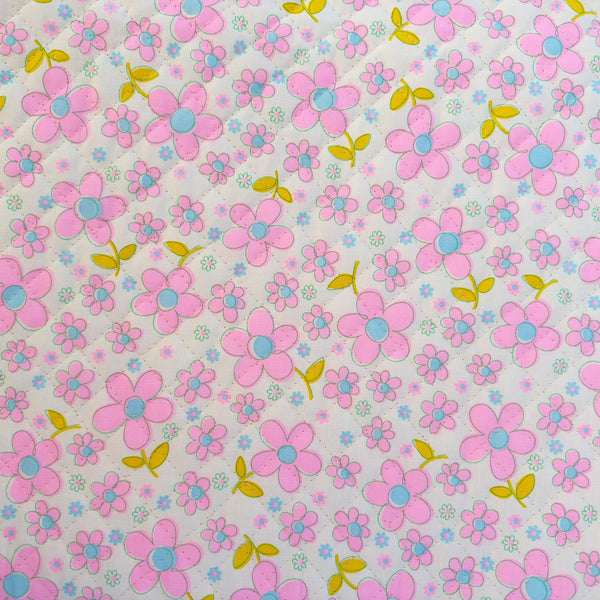 Fleur Quilted Fabric in Baby Pink by Antique Fabric Pinks – Imported from Japan