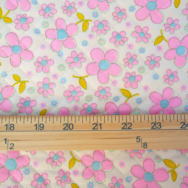 Fleur Quilted Fabric in Baby Pink by Antique Fabric Pinks – Imported from Japan
