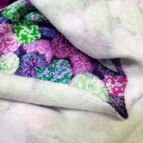 Pom Pom Digital Print Sweatshirt Fleece Knit Fabric, Imported from the Netherlands 24542-14