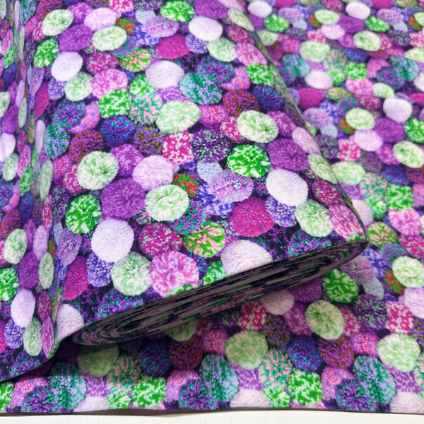 Pom Pom Digital Print Sweatshirt Fleece Knit Fabric, Imported from the Netherlands 24542-14