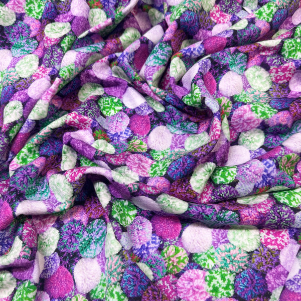 Pom Pom Digital Print Sweatshirt Fleece Knit Fabric, Imported from the Netherlands 24542-14