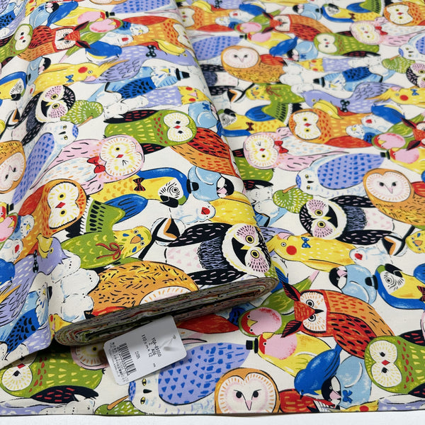 Powerful Animal Birds Cotton Oxford Fabric by Kokka, YGA-81050-2 A