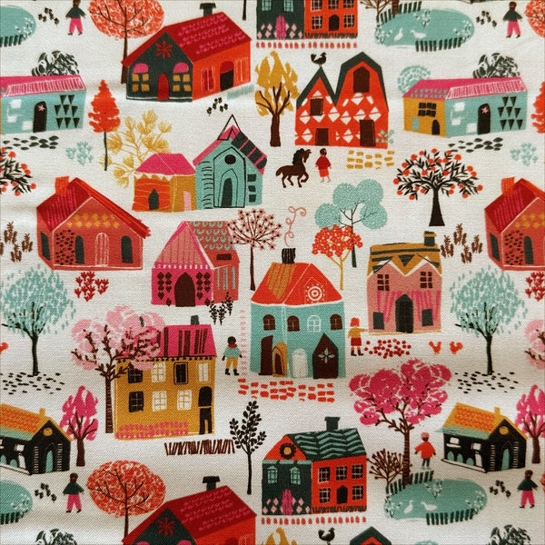 Fine Folk Little Village cotton fabric by Helen Black, style FOLK1111