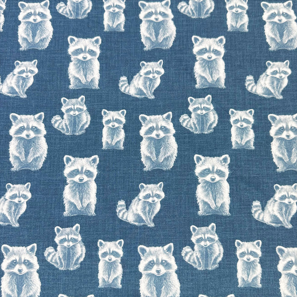 Rocky Raccoon Digital Print French Terry Knit Fabric, Imported from the Netherlands 26538-15 Teal
