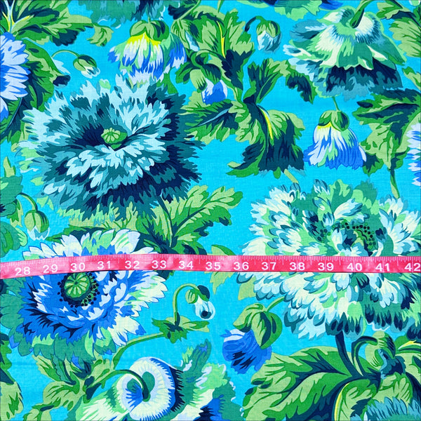 Rosemary - Green by Philip Jacobs for Kaffe Fassett Cotton Fabric, Free Spirit Fabrics PWPJ134.GREEN