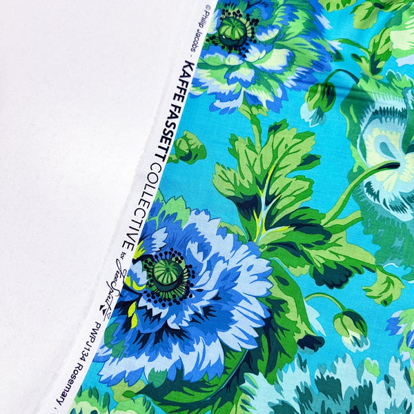 Rosemary - Green by Philip Jacobs for Kaffe Fassett Cotton Fabric, Free Spirit Fabrics PWPJ134.GREEN