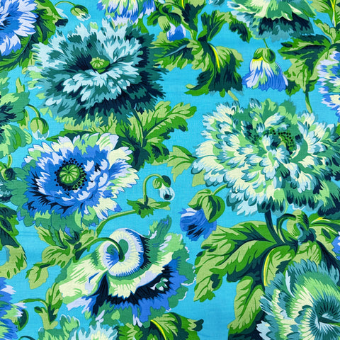 Rosemary - Green by Philip Jacobs for Kaffe Fassett Cotton Fabric, Free Spirit Fabrics PWPJ134.GREEN