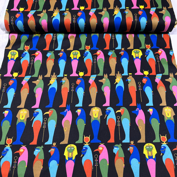 Sarcophagus by Alexander Henry Cotton Fabric, Black 8904B Wish you were Here