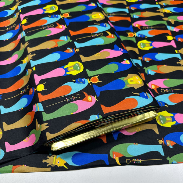 Sarcophagus by Alexander Henry Cotton Fabric, Black 8904B Wish you were Here