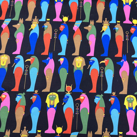 Sarcophagus by Alexander Henry Cotton Fabric, Black 8904B Wish you were Here