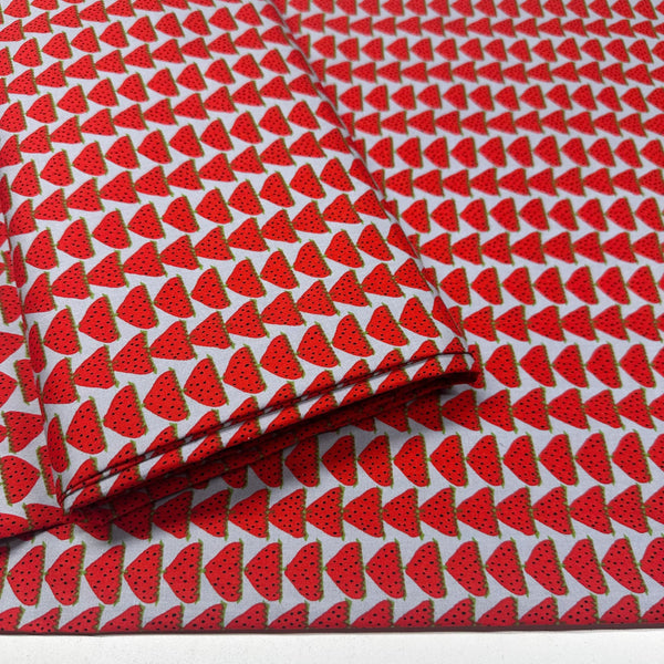 Scandi Strawberries Cotton Fabric, Kobayashi  Imported from Japan, Red, Grey