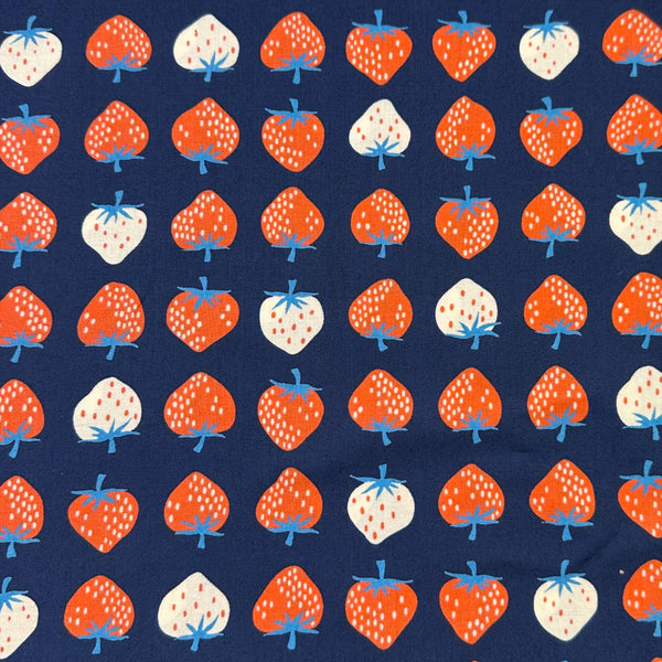 Strawberry - Navy Cotton Fabric by Ruby Star Society, RS3084 23