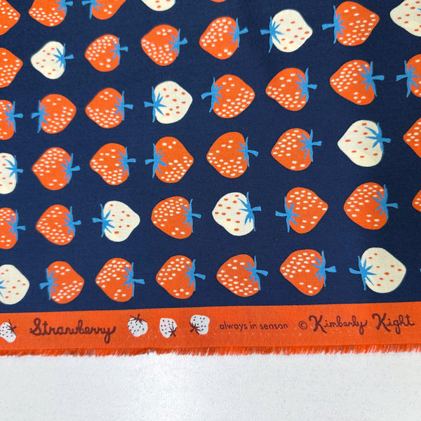 Strawberry - Navy Cotton Fabric by Ruby Star Society, RS3084 23