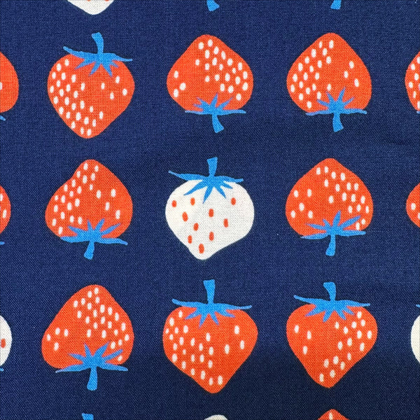 Strawberry - Navy Cotton Fabric by Ruby Star Society, RS3084 23