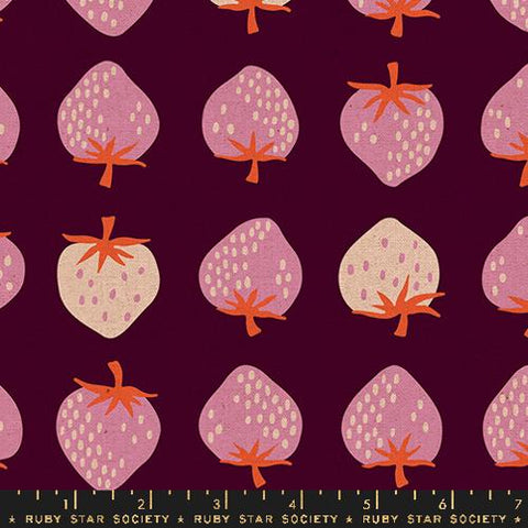 Strawberry Canvas - Deep Plum by Ruby Star Society, RS3087 17L Cotton Linen Blend Fabric 