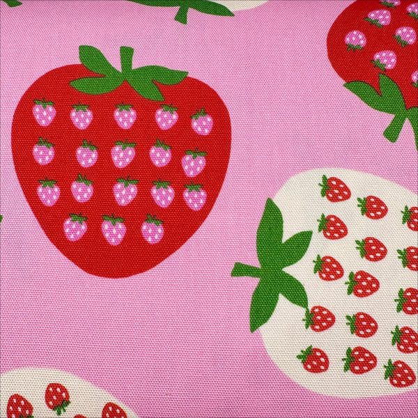 Strawberry Cotton Oxford Fabric by Koko Seki, Pink