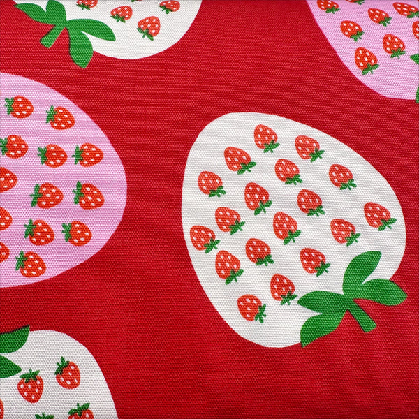 Strawberry Cotton Oxford Fabric by Koko Seki, Red