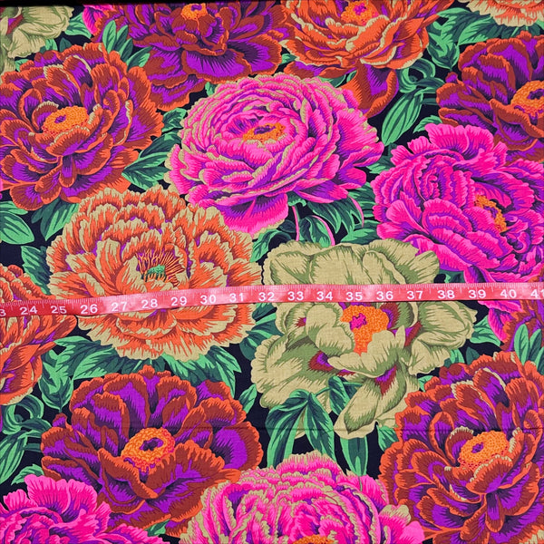 Tibetan Peony - Red by Philip Jacobs for Kaffe Fassett Cotton Fabric, Free Spirit Fabrics PWPJ136.RED