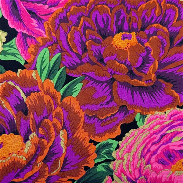 Tibetan Peony - Red by Philip Jacobs for Kaffe Fassett Cotton Fabric, Free Spirit Fabrics PWPJ136.RED