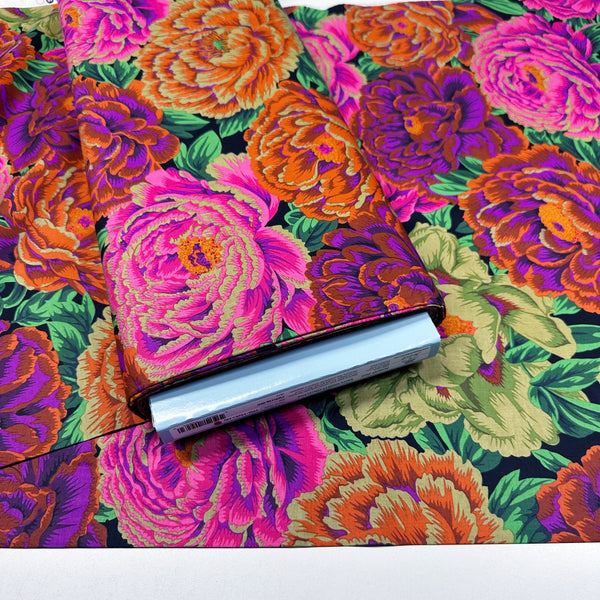 Tibetan Peony - Red by Philip Jacobs for Kaffe Fassett Cotton Fabric, Free Spirit Fabrics PWPJ136.RED