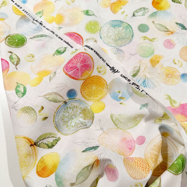 With a Twist Citrus Lemons Limes Hoffman Cotton Fabric