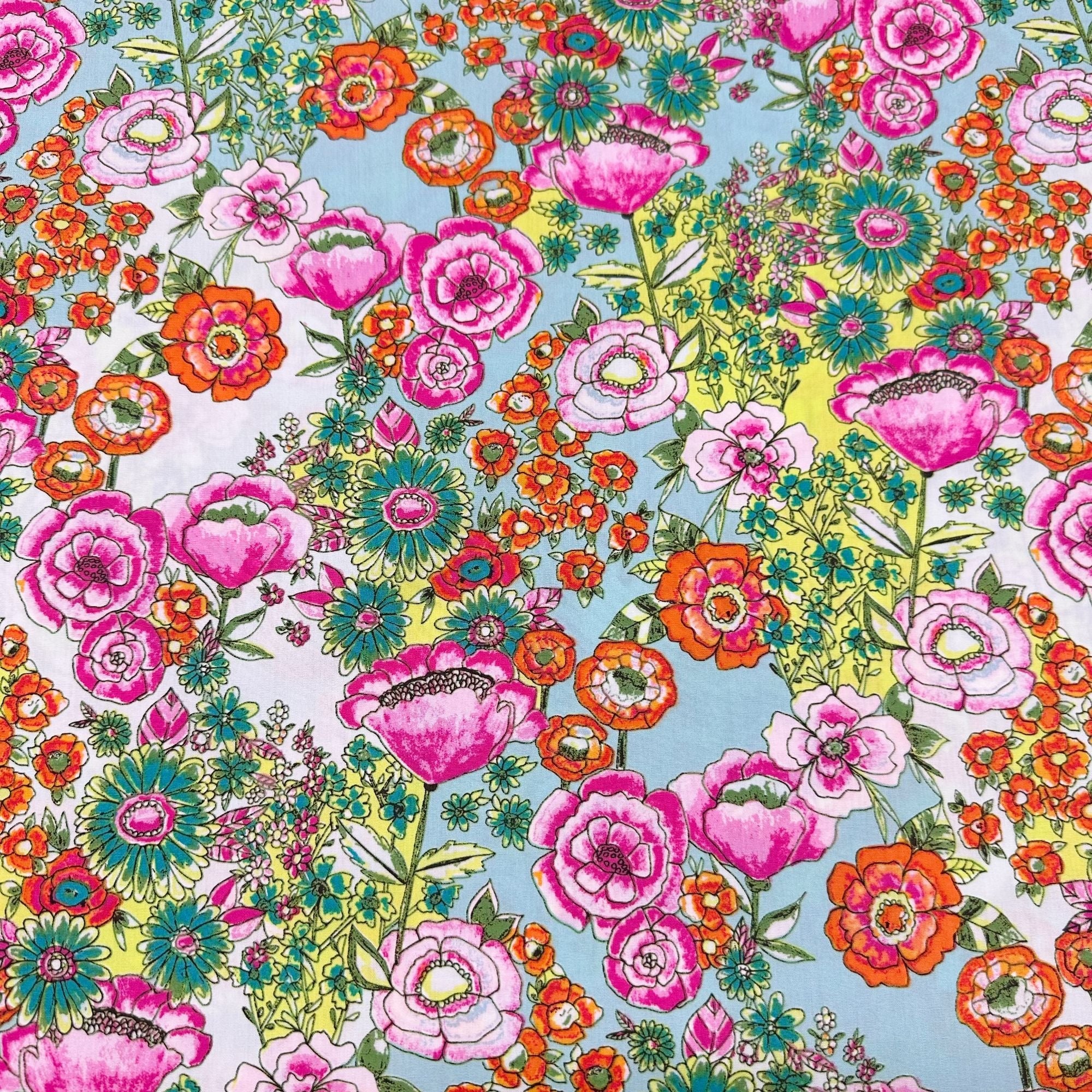 Wild Bloom Flower Shower Intense Cotton Fabric, Bari J. For Art Gallery Fabrics WBL-12030