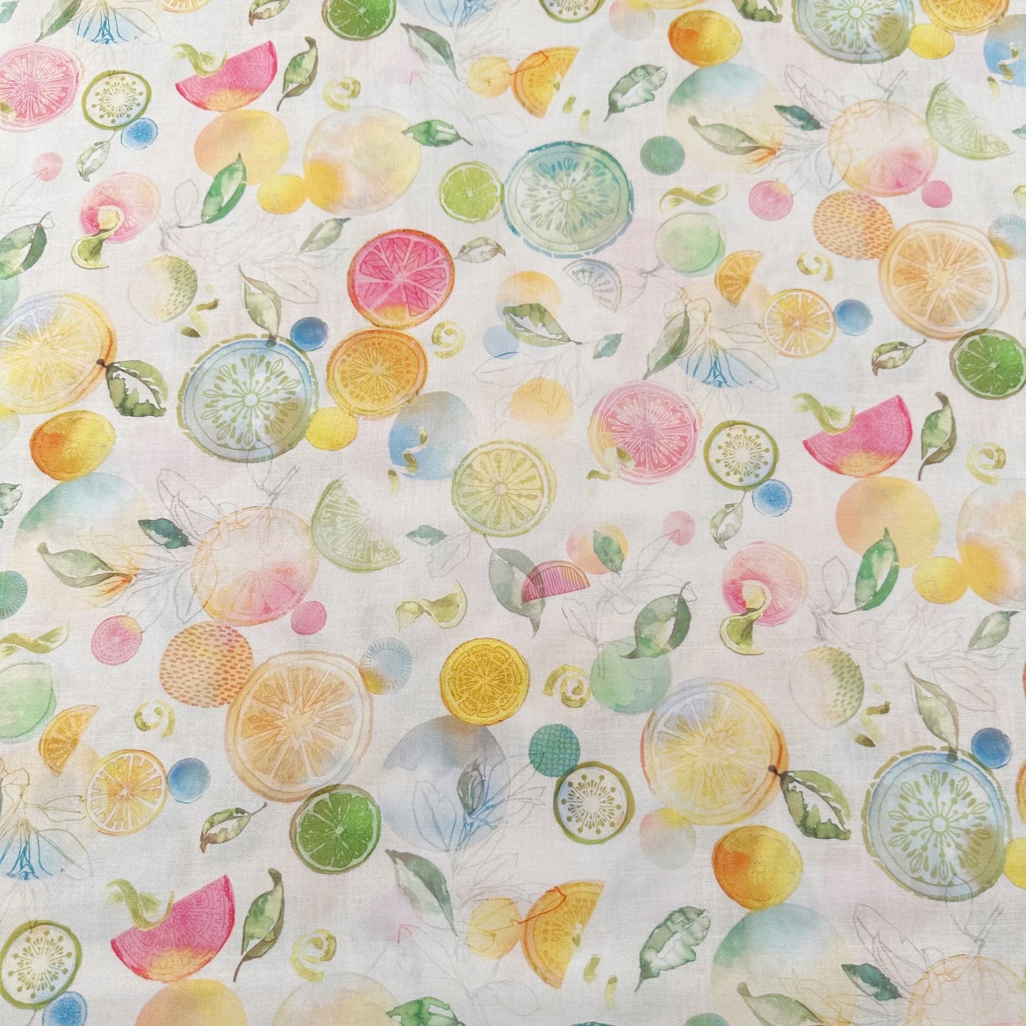 With a Twist Citrus Lemons Limes Hoffman Cotton Fabric