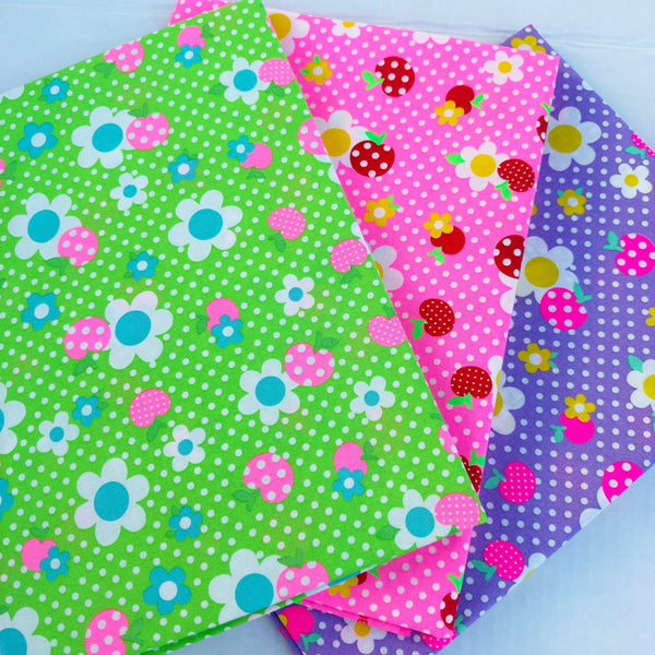 Colors of Apple Flower Remix cotton fabric by Antique Fabric Pinks in pink