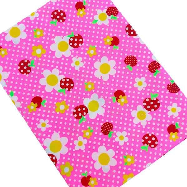 Apple Flower Remix cotton fabric by Antique Fabric Pinks in pink