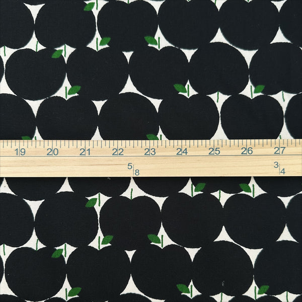 Scale of Apples Cotton Oxford fabric by Sevenberry, style 850551, in black and neutral