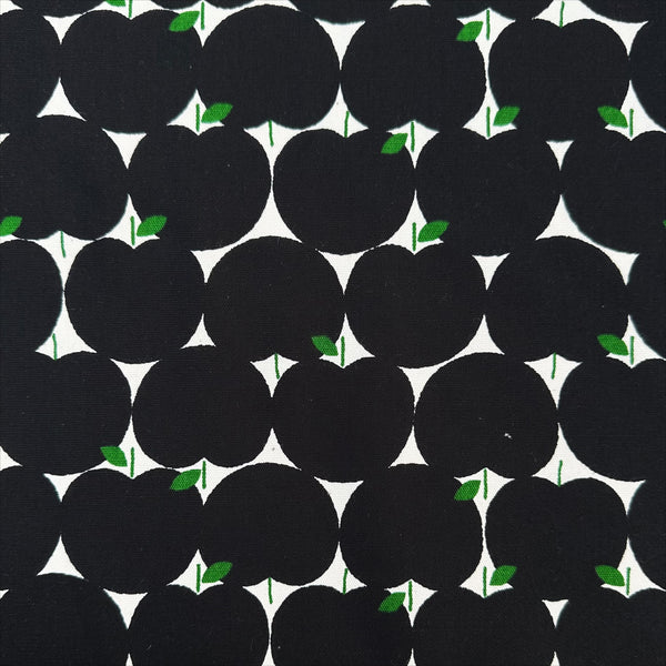 Apples Cotton Oxford fabric by Sevenberry, style 850551, in black and neutral