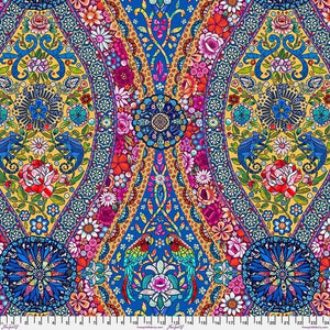 Odile Bailloeul Murano Palazzio Grande in Marine Cotton Fabric, Free Spirit Fabric PWOB086.MARINE