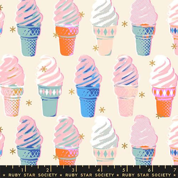 Stock photo of Best Day Ever ice cream print cotton fabric by Ruby Star Society
