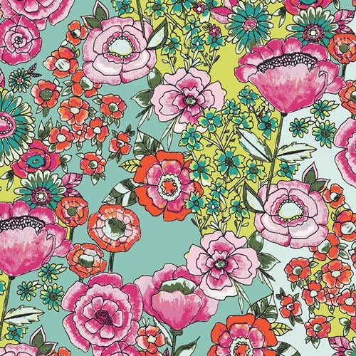 Wild Bloom Flower Shower Intense Cotton Fabric, Bari J. For Art Gallery Fabrics WBL-12030