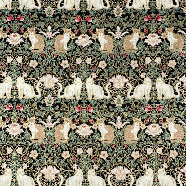 Cats Garden cotton fabric by Quilt Gate in black
