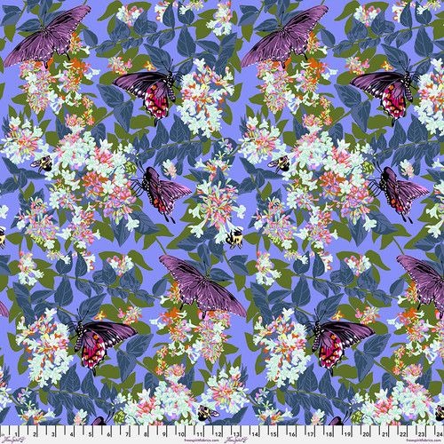 Neighborly Periwinkle Our Fair Home Cotton Fabric, Anna Maria for Free Spirit Fabrics PWAH209.PERIWINKLE