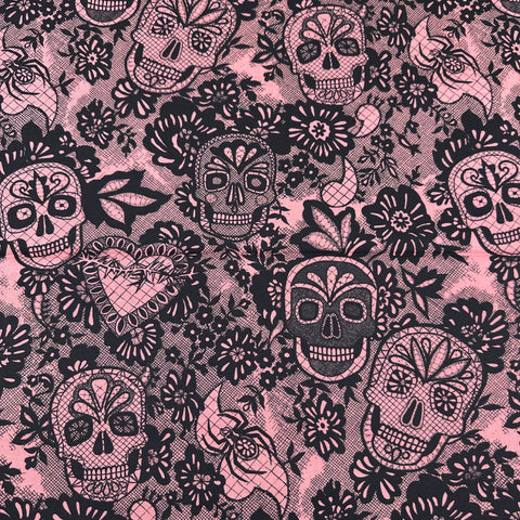 Alexander Henry Darkly Delicate Deadly Mauve Sugar Skulls Cotton Fabric