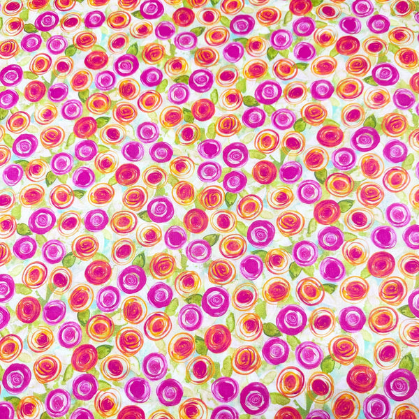 Wishwell Cotton Lawn Floral Fabric, WELD-19740-104 PRIMROSE Robert Kaufman Vanessa Lillrose & Linda Fitch