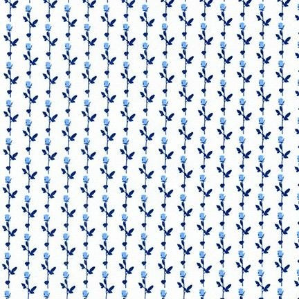 Robert Kaufman Tiny Floral Rose Bud Tootal Super Classic Cotton Poplin Fabric,  TT-A302-19935 BLUE