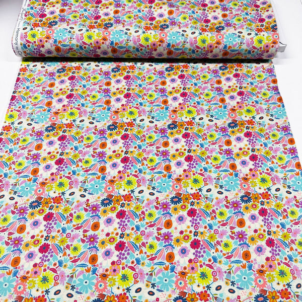 Harmony Little Scattered Clear Cotton Fabric, Carolyn Gavin for Conservatory Craft, Free Spirit