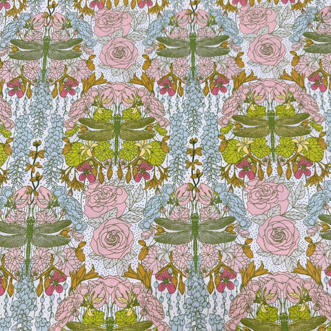 Spring Equinox Libellule Ascension by Katie O'Shea Cotton Fabric, Art Gallery Fabrics SPE78300