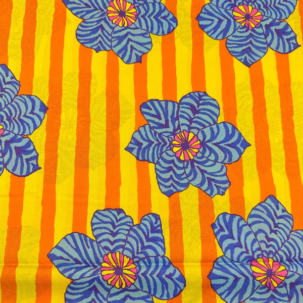 Zebra Lily Orange Brandon Mably for Kaffe Fassett Cotton Fabric, Free Spirit Fabric