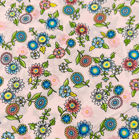 London Calling SRKN-21237-10 PINK Floral Cotton Lawn Fabric Robert Kaufman