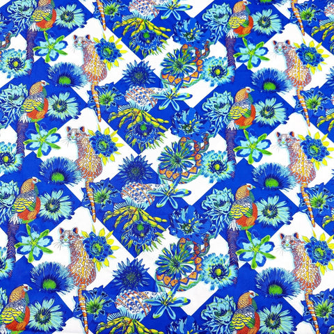 Marvelous Menagerie - Cornflower Florescence by Sam Wilde Cotton Fabric, Free Spirit Fabrics PWVE017.CORNFLOWER