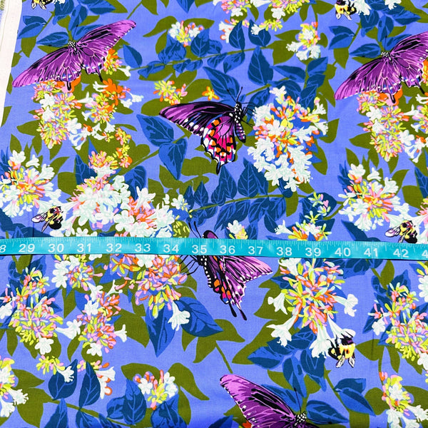 Neighborly Periwinkle Our Fair Home Cotton Fabric, Anna Maria for Free Spirit Fabrics PWAH209.PERIWINKLE