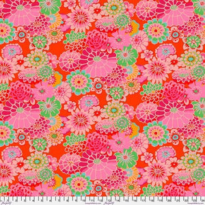 Kaffe Fassett Asian Circles Tomato Cotton Fabric, Free Spirit Fabrics GP89.TOMA