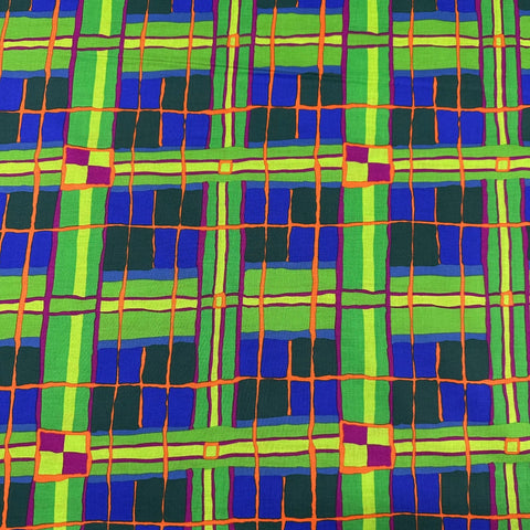 Brandon Mably Checkmate Green Cotton Fabric Kaffe Fassett for Free Spirit